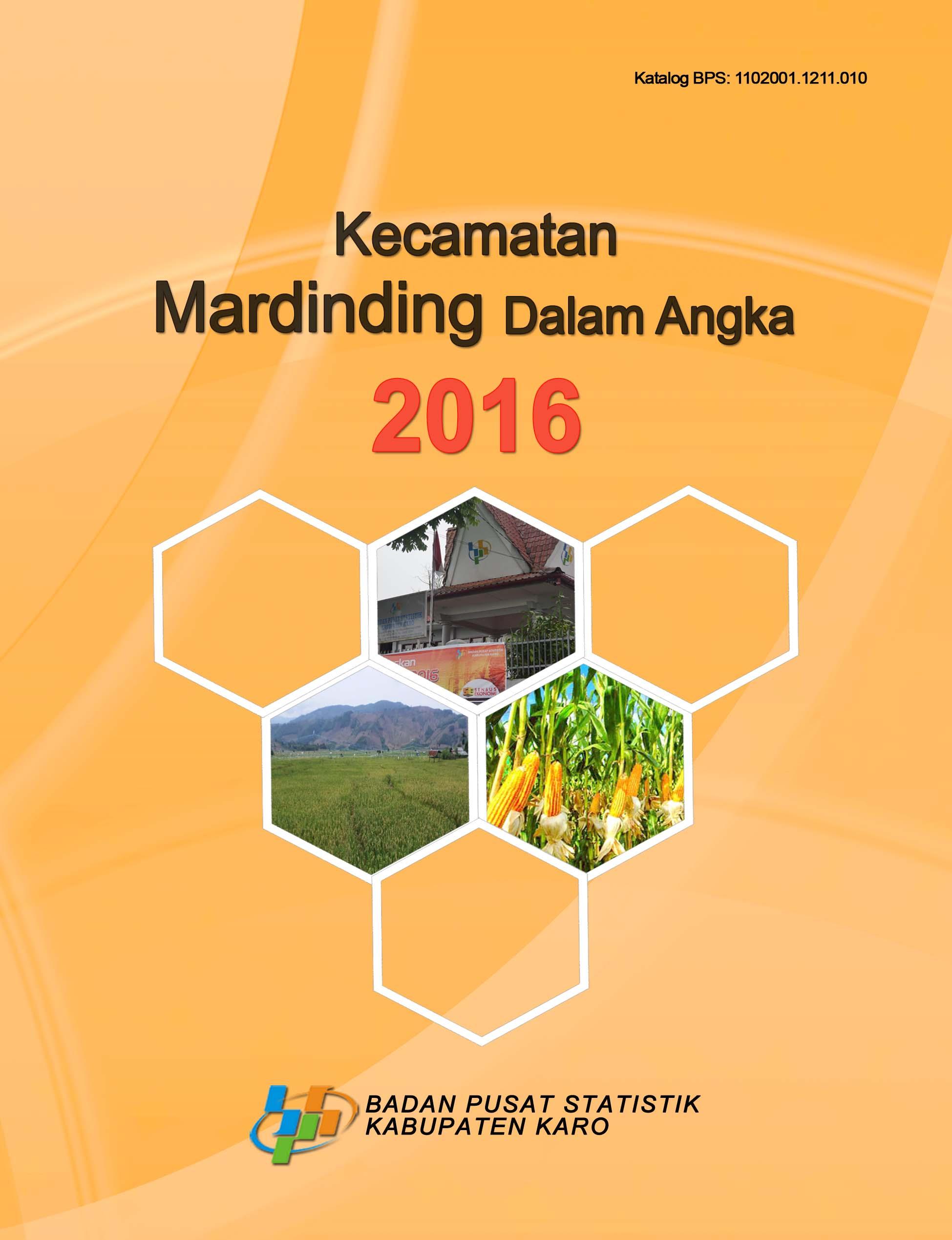 Mardingding Subdistricts in Figures 2016